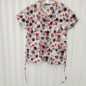 Zikit | Abstract Art Multi Dot Scrub Top